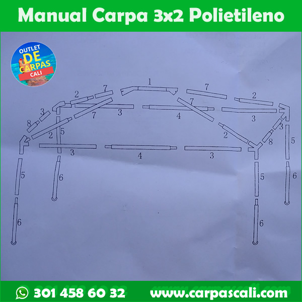 manual instructivo carpa 3x2 metros de polietileno