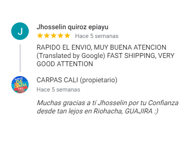 Comentario sobre Carpas Cali de Jhosselin Quiroz Epiayu