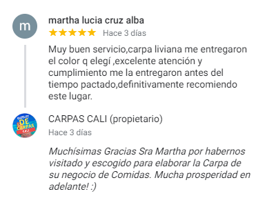Comentario sobre Carpas Cali de Martha Lucía Cruz Alba desde Cali