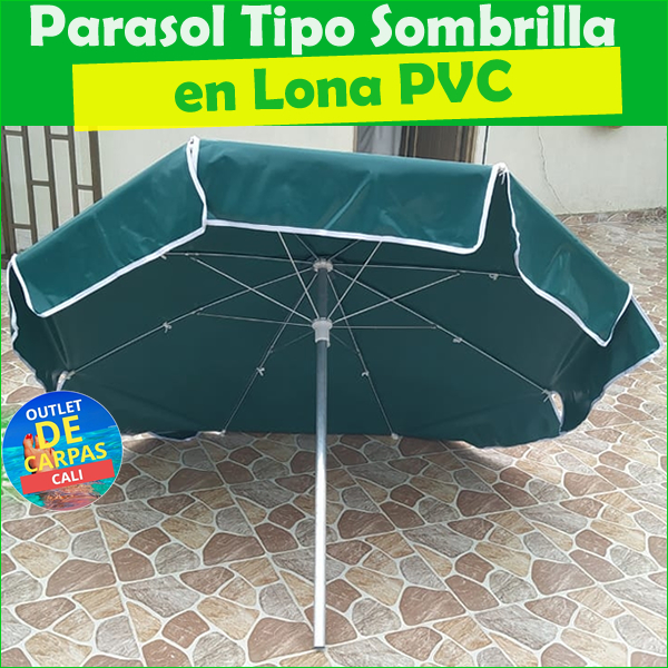 Sombrilla Parasol en Lona PVC de Alta Resistencia