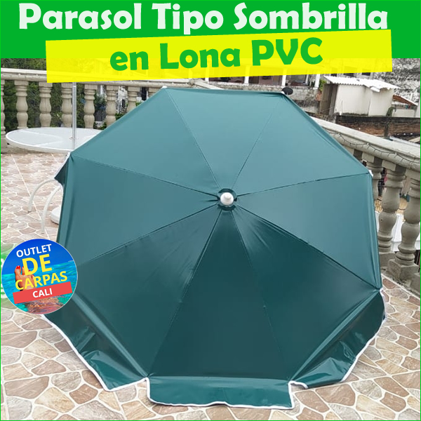Sombrilla Parasol en Lona PVC de Alta Resistencia