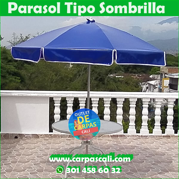 Sombrilla Parasol Sencilla 1.5 Mts de Diámetro